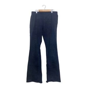 Free People We The Free Penny Pull On Flare Jeans Black Seamed High Rise Size 30